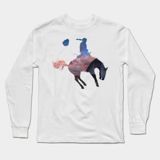 Bronco Rider 2: Farm Sunset Long Sleeve T-Shirt